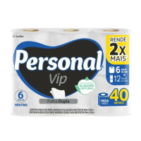 imagem de Papel Higiênico Folha Dupla Neutro Personal 6rls