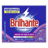 imagem de Lava-Roupas em Pó para Roupas Brancas e Coloridas Cuidado Total Brilhante 800g