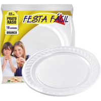 imagem de Prato Descartável Branco 22cm