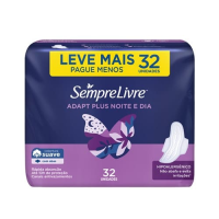 imagem de Absorvente Externo Sempre Livre Adapt Plus Noite e Dia Cobertura Suave com Abas 32 Unidades