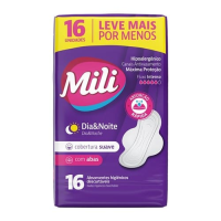 imagem de Absorvente Dia e Noite Suave com Abas Mili 16un