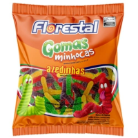imagem de Bala de Goma Minhocas Azedinhas Sabores Sortidos Florestal 500g