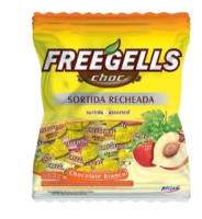 imagem de Bala Dura Recheada Sortida Chocolate Branco Freegells Riclan 475g