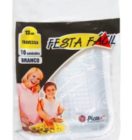 imagem de Travessa Descartável Branca 13cm Festa Facil Com 10un