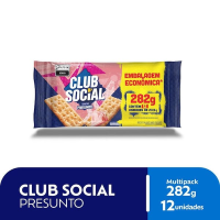 imagem de Biscoito Salgado Club Social Presunto Embalagem Econômica 282g