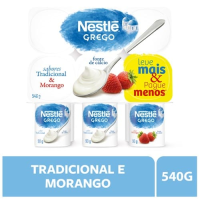 imagem de Iogurte Grego Sabores Tradicional + Morango Nestlé 540g