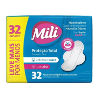 imagem de Absorvente de Proteção Total Suave com Abas Mili 32un