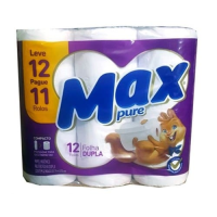 imagem de Papel Higiênico Folha Dupla Neutro 30m Max Pure Leve 12 Pague 11 Rolos