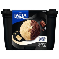 imagem de Sorvete Diamante Negro Chocolate e Laka Chocolate Branco Lacta Pote 1,5l