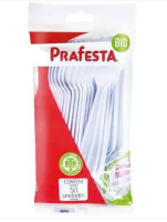 imagem de Colher Biodegradável Bio Master Branca Prafesta Pacote com 50un