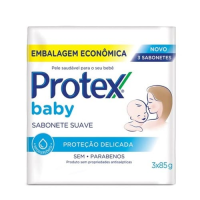 imagem de Sabonete Brarra Baby Proteção Delicada Envoltório Protex 85g 3un