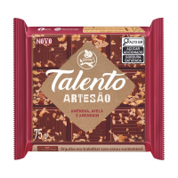 imagem de Chocolate ao Leite Artesão Amêndoas, Avelãs e Amendoim Talento Garoto 75g
